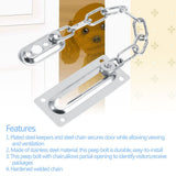 Stainless Steel Safety Guard Door Chain Security Lock Latch With Screws(Silver)