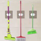 Mop Broom Gripper Holder Hooks, Strongest Adhesive Wall Mounted Umbrella Hanger, Cleaning Tools