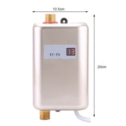 220V 3800W Mini Electric Tankless Instant Hot Water Heater Bathroom Kitchen Washing Golden