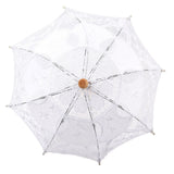Lady Wedding Lace Umbrella Parasol Sun Umbrellas Party Bridal Photo Taking Decor(White Small)