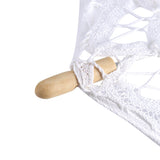 Lady Wedding Lace Umbrella Parasol Sun Umbrellas Party Bridal Photo Taking Decor(White Small)
