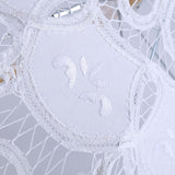 Lady Wedding Lace Umbrella Parasol Sun Umbrellas Party Bridal Photo Taking Decor(White Small)