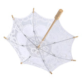 Lady Wedding Lace Umbrella Parasol Sun Umbrellas Party Bridal Photo Taking Decor(White Small)