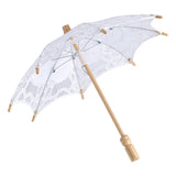 Lady Wedding Lace Umbrella Parasol Sun Umbrellas Party Bridal Photo Taking Decor(White Small)