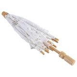 Lady Wedding Lace Umbrella Parasol Sun Umbrellas Party Bridal Photo Taking Decor(White Small)