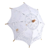 Lady Wedding Lace Umbrella Parasol Sun Umbrellas Party Bridal Photo Taking Decor(White Small)