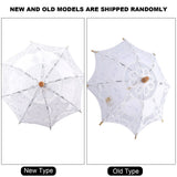 Lady Wedding Lace Umbrella Parasol Sun Umbrellas Party Bridal Photo Taking Decor(White Small)