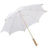 Lady Wedding Lace Umbrella Parasol Sun Umbrellas Party Bridal Photo Taking Decor(White Large)