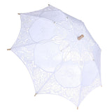 Lady Wedding Lace Umbrella Parasol Sun Umbrellas Party Bridal Photo Taking Decor(White Large)