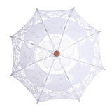 Lady Wedding Lace Umbrella Parasol Sun Umbrellas Party Bridal Photo Taking Decor(White Large)
