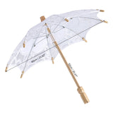 Lady Wedding Lace Umbrella Parasol Sun Umbrellas Party Bridal Photo Taking Decor(White Large)