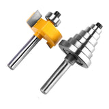 1/2"H - 1/4" Shank Rabbet Router Bit with 7 Bearings Set for Solid Wood Particle Board Plywood