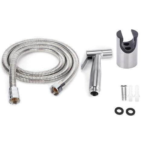 3Pcs Stainless Steel Handheld Bidet Sprayer Set with Hose and Holder Toilet Washing Shower Kit G1/2in In Australia - Darrahopens