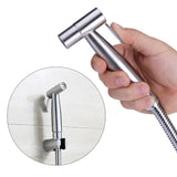 3Pcs Stainless Steel Handheld Bidet Sprayer Set with Hose and Holder Toilet Washing Shower Kit G1/2in