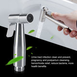 3Pcs Stainless Steel Handheld Bidet Sprayer Set with Hose and Holder Toilet Washing Shower Kit G1/2in