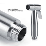 3Pcs Stainless Steel Handheld Bidet Sprayer Set with Hose and Holder Toilet Washing Shower Kit G1/2in
