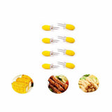 8 Pcs Stainless Steel Corn On The Cob Skewers Holder Forks Prongs BBQ Kitchen Party