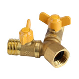 G1/2 Brass Garden Irrigation 2 Way Double Tap Hose Adapter Dual Faucet Connector