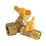 G1/2 Brass Garden Irrigation 2 Way Double Tap Hose Adapter Dual Faucet Connector