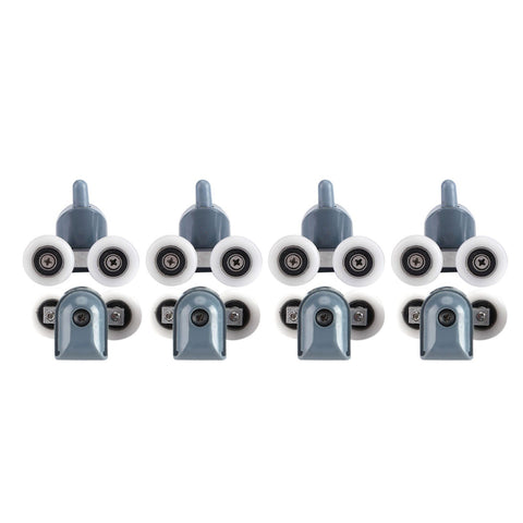 8 x Twin Bottom Top Shower Door Rollers Pulleys Wheels Runners Bathroom Double Wheel