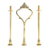 Multi tiers Cake Tray Stand Handle Fruit Plate Hardware Fitting Holder(3-tiers Crown Gold)