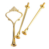 Multi tiers Cake Tray Stand Handle Fruit Plate Hardware Fitting Holder(3-tiers Crown Gold)