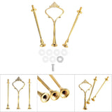 Multi tiers Cake Tray Stand Handle Fruit Plate Hardware Fitting Holder(3-tiers Crown Gold)