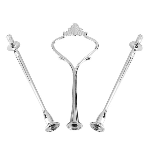Multi tiers Cake Tray Stand Handle Fruit Plate Hardware Fitting Holder(3-tiers Crown Silver) In Australia - Darrahopens