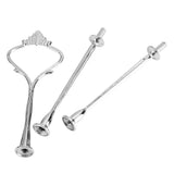 Multi tiers Cake Tray Stand Handle Fruit Plate Hardware Fitting Holder(3-tiers Crown Silver) In Australia - Darrahopens