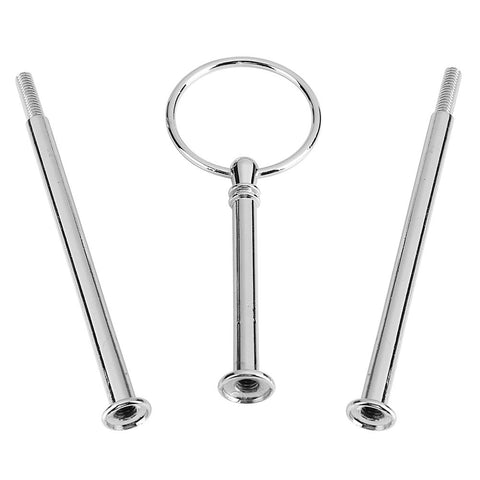 Multi tiers Cake Tray Stand Handle Fruit Plate Hardware Fitting Holder(3-tiers Round Silver) In Australia - Darrahopens