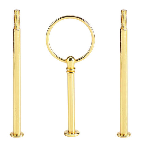 Multi tiers Cake Tray Stand Handle Fruit Plate Hardware Fitting Holder(3-tiers Round Gold) In Australia - Darrahopens