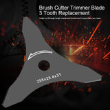 1pc 10" x 3T Brush Cutter Trimmer Blade 3 Tooth Replacement Black Color