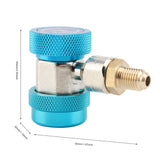 R134A/C Low High Quick Connector Air Conditioning Coupler Adapter Extractor Valve Core (Blue)