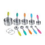 Ejoyous 10 Pieces Stainless Steel Measuring Cups and Spoons with Silicone Handle Grip Kitchen M In Australia - Darrahopens