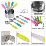 Ejoyous 10 Pieces Stainless Steel Measuring Cups and Spoons with Silicone Handle Grip Kitchen M In Australia - Darrahopens