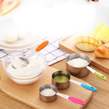 Ejoyous 10 Pieces Stainless Steel Measuring Cups and Spoons with Silicone Handle Grip Kitchen M