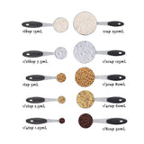 Ejoyous 10 Pieces Stainless Steel Measuring Cups and Spoons with Silicone Handle Grip Kitchen M