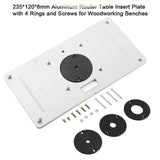 235*120*8mm Aluminum Router Table Insert Plate with 4 Rings and Screws for Woodworking Benches In Australia - Darrahopens