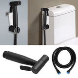 Stainless Steel Black Bathroom Toilet Handheld Bidet Cloth Diaper Cleaning Sprayer Shattaf Kit