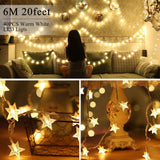 Battery Operated Led String Lights Ejoyous 6m 19ft 40 star Shape LED Lights Fairy Decorative Li