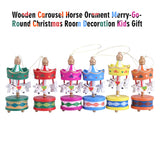 Wooden Carousel Horse Orament Merry Go Round Christmas Room Decoration Kids Gift In Australia - Darrahopens
