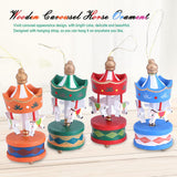 Wooden Carousel Horse Orament Merry Go Round Christmas Room Decoration Kids Gift In Australia - Darrahopens