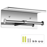 Wall Mounted SUS 304 Stainless Steel Double Roll Toilet Paper Holder, Dual Paper Tissue Roll