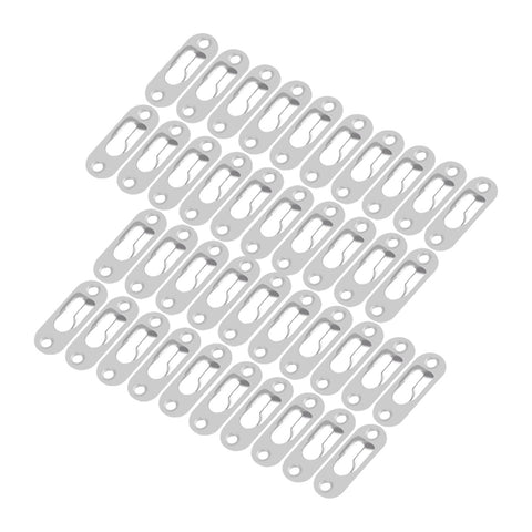 40 Pcs Silver Tone Metal Keyhole Hanger Fasteners for Picture Frames Hang Wall Indoor