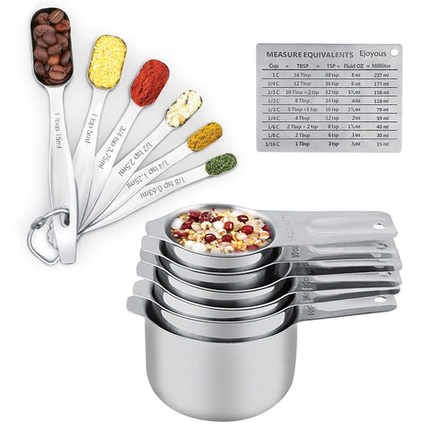Measuring Cups and Measuring Spoons Set Ejoyous 304 Stainless Steel 13 Pieces Kitchen Measuring In Australia - Darrahopens