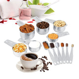 Measuring Cups and Measuring Spoons Set Ejoyous 304 Stainless Steel 13 Pieces Kitchen Measuring