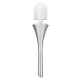 Creative Bathroom Toilet Scrub Cleaning Brush Holder Set with Stainless Steel Base (Silver)