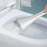 Creative Bathroom Toilet Scrub Cleaning Brush Holder Set with Stainless Steel Base (Silver)