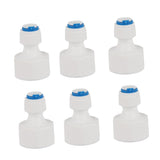 6pcs 1/4 Tube OD to 1/2 Female Push in Quick Connector for Water Filter Reverse Osmosis