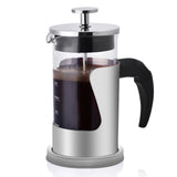 350ML 304 Stainless Steel & Glass Heat Resistant French Press Coffee & Tea Makers Pot